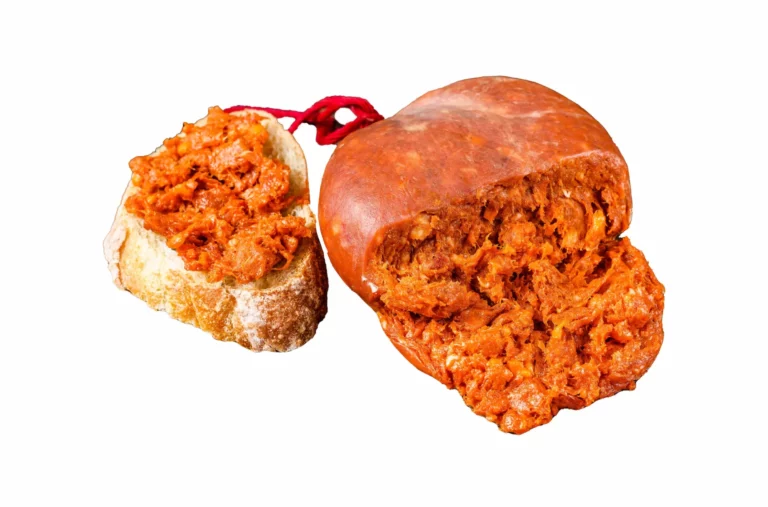 sobrassada cured pork meat sausage on bread slice 2023 12 19 01 26 48 utc 768x507 1 Mallorcan sobrasada: From the countryside to your plate – Discover the tradition