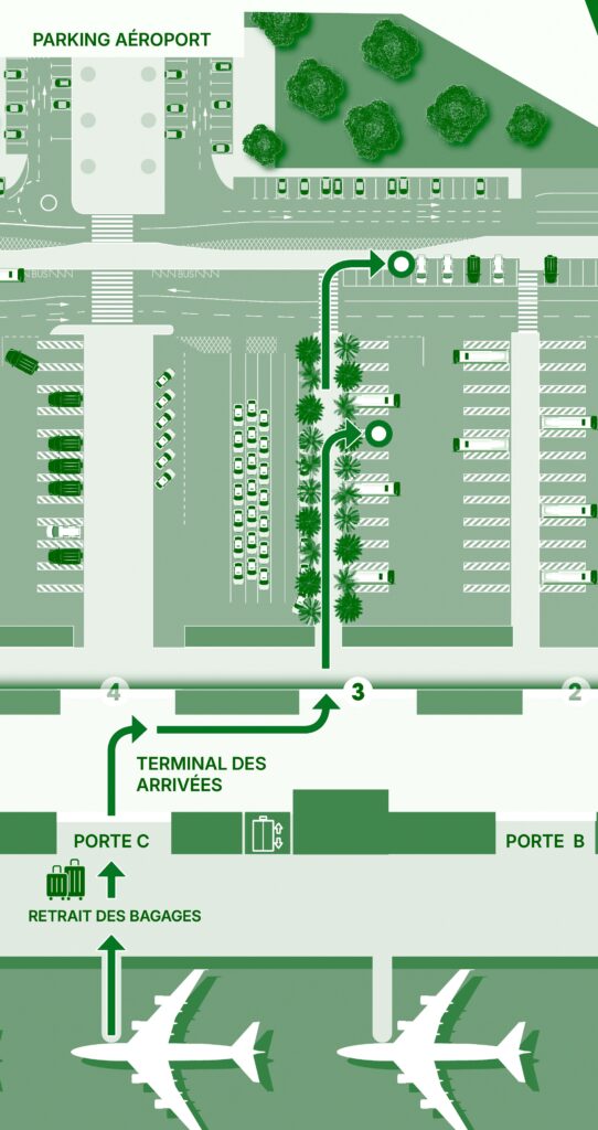 Nuevo plano parking 2025 PARKTRAVEL DUOTONO FR Prise en charge Shuttle Bus